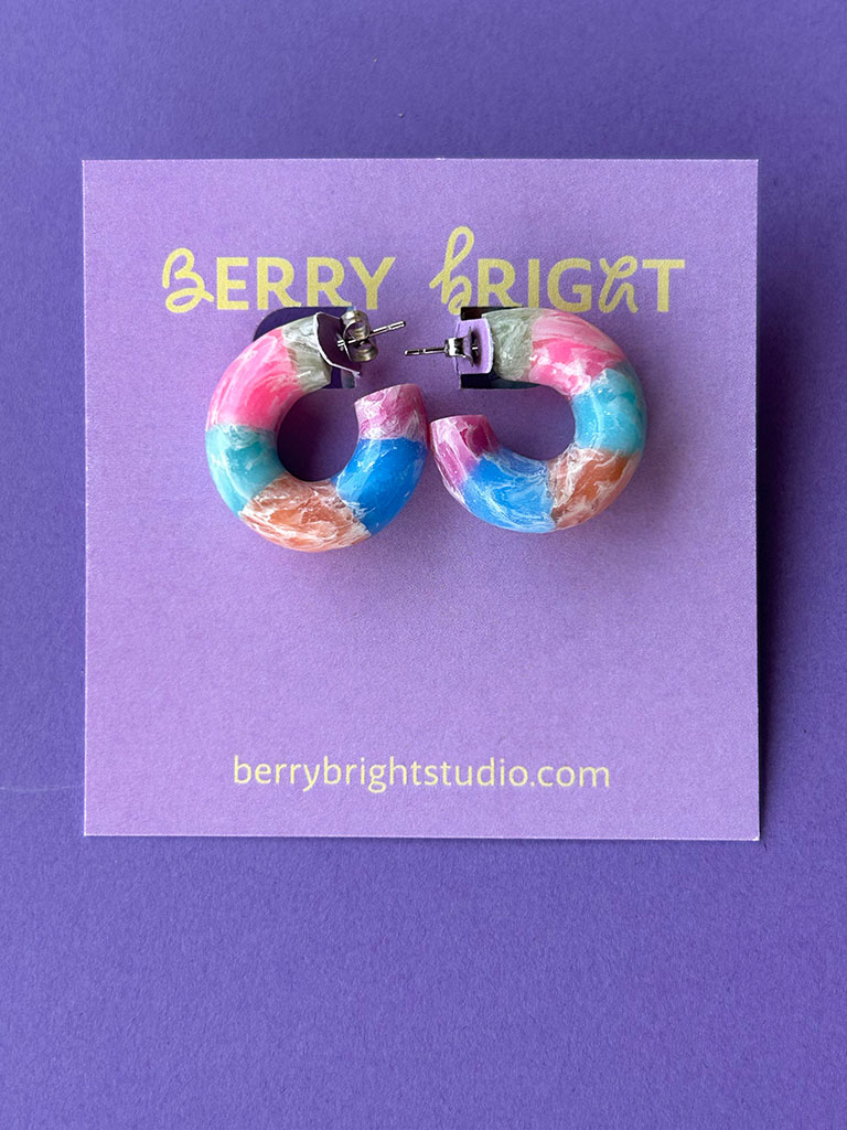 Marbled Oasis Hoops - Image 4