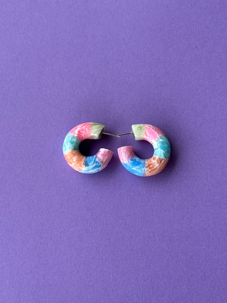 Marbled Oasis Hoops - Image 3